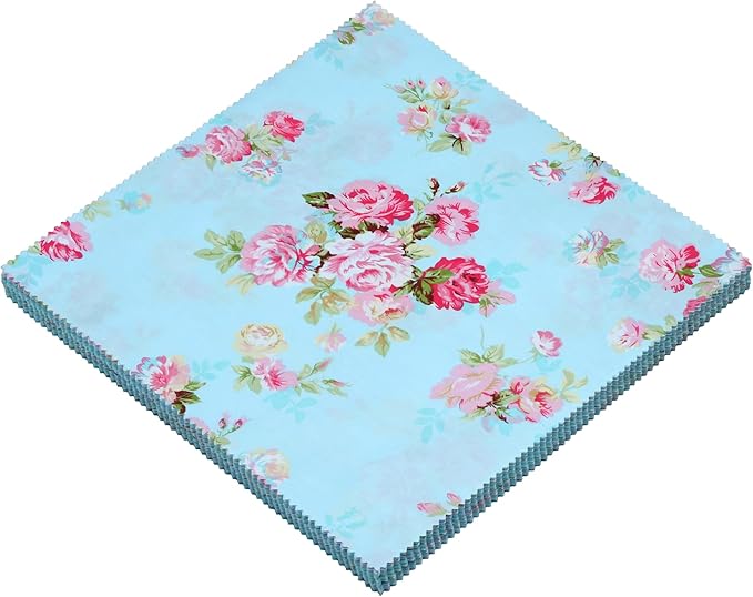 Layer Cake Fabric for Quilting 10 inch, Layer Cake Fabric Clearance, Pre-cuts Quilt Squares 10x10, Floral Layer Cakes for Quilting, Sewing, and DIY Patchwork Crafts