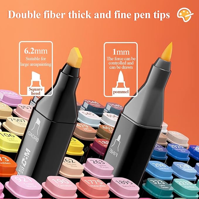 M&G 24 Colors Alcohol Based Dual Tip Art Markers Set, Alcohol Markers- Stocking Stuffers, Christmas Gift Idea for artists - Art Supplies