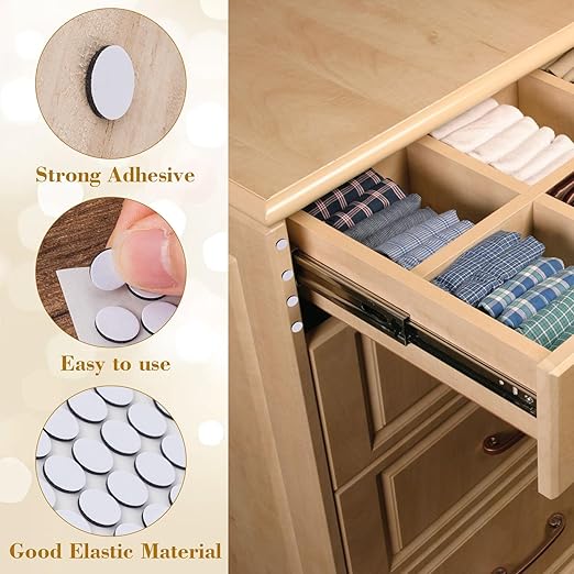 600pcs Small Foam Furniture Pads, Self-Adhesive EVA Foam Dot Circles, White Round Furniture Stickers for Desks Drawers Vases Photo Frames Cabinets Doors Candlesticks- B Styles