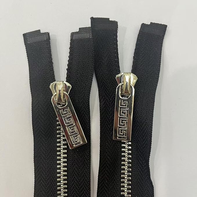 5-Pack Bright Silver Metal Zipper, 31 Inch Separating Jacket Zipper for Crafts, Coat, Windbreaker, Vest and DIY Clothing Projects