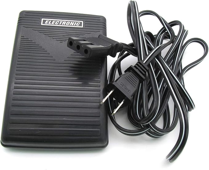 CKPSMS Brand - #60652 110V Foot Control Pedal Power Cord Compatible with/Replacement for Singer Brand 14U Series 4572,4622 Babylock Brand BL300,BL2800 Elna Brand Serger 225,230 White Brand 1415,1500