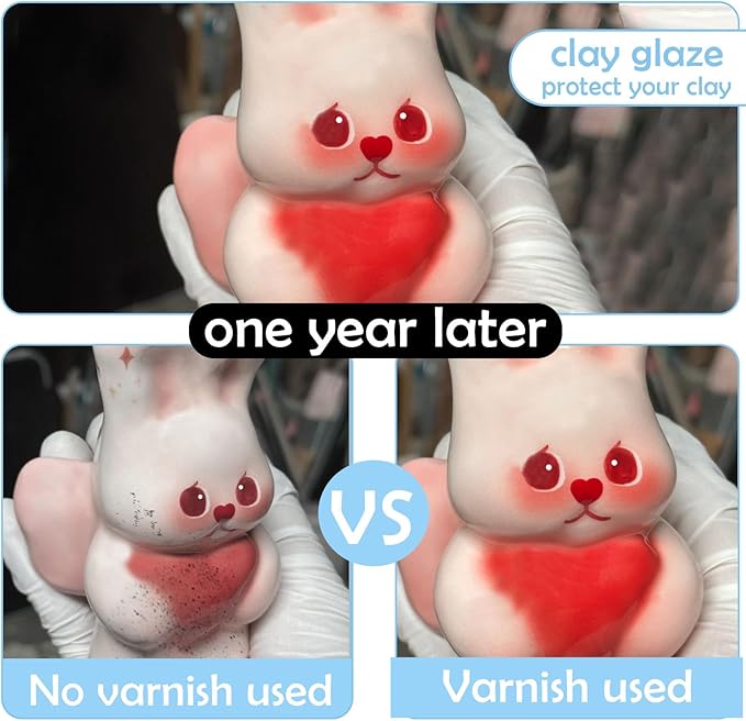 500ml Air Dry Clay Glaze, Air Dry Clay Varnish Can Not Only Used to Prevent Clay Cracking, Scratches, and Wear, Polymer Clay Glaze Can Also Having a Matte Glaze Effect (Matte)
