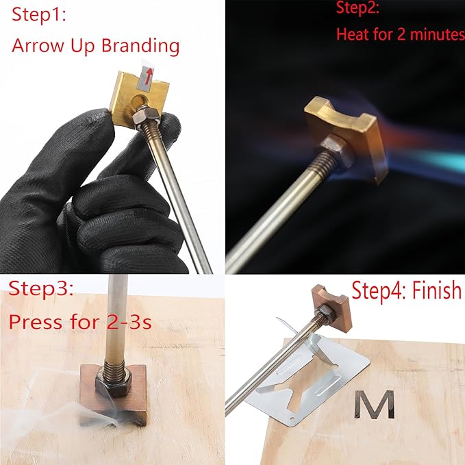 26 Pcs 3/4" Letter Branding Iron for Wood, Hats, Leather, Alphabet Branding Iron for BBQ Steak Bread & Personalized Gifts, with Wooden Box and 2 Handles (3/4" Alphabet A-Z)