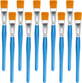 10 Pcs 1 Inch Flat Paint Brushes, Bulk Acrylic Paint Brushes for Kids, Crafts, and Art Projects, Nylon Bristle Paintbrushes for Watercolor, Face, and School Painting Supplies
