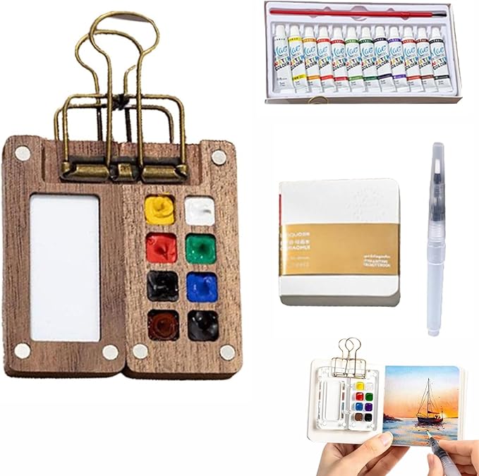 Watercolor Kit, Watercolor Set, Mini Watercolors Set, Pocket Artist Watercolors Travel Sets, Travel Water Color Kit