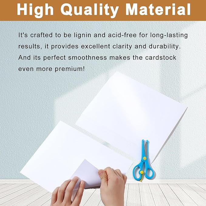 28 Sheets White Shimmer Cardstock 8.5 x 11 Printer Paper, 92lb Heavyweight Paper Card Stock for DIY Card Making, Greeting Cards, Wedding Invitations, Menus, School Crafts