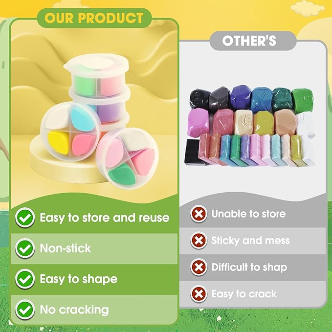 Air Dry Clay Kit, Modeling Magic Clay for Kids,12 Animals DIY Sculpting Set, Ultra Light & Soft, Safe Art Crafts Set for School Projects, Home Crafts,Party Activities, Gifts for Boys & Girls