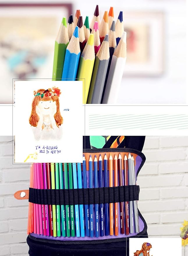 36 Colored Pencils Set, Artist Coloring Pencils for Adult Coloring Books, Artist Sketch, Premier Drawing Pencils with Canvas Roll-up Pouch Bag and Pencil Sharpener