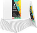 ARTEZA Canvas Boards for Painting, 8 x 10 Inches, Pack of 14, Blank White Canvas Panels for Acrylic, Oil, Gouache, and Tempera Painting Projects