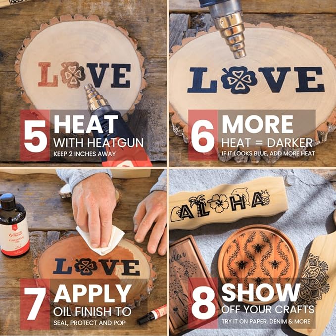 Scorch Marker - Wood Burning Marker, 2 in 1 Pyrography Kit for Adults, Woodburning Tool for Crafts, Stencils & Letters, DIY Pen Kit with Brush & Bullet Tips, Engraving Pen for Wood Burning Projects