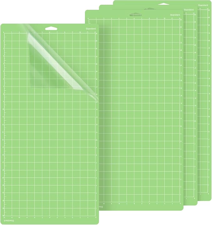 Gwybkq Cutting Mat 12x24, Compatible With Cricut Maker 3/Maker/Explore 3/Air 2/Air/One 4 Pack Standard Green Grip Adhesive Sticky Cut Mats Replacement Accessoriss