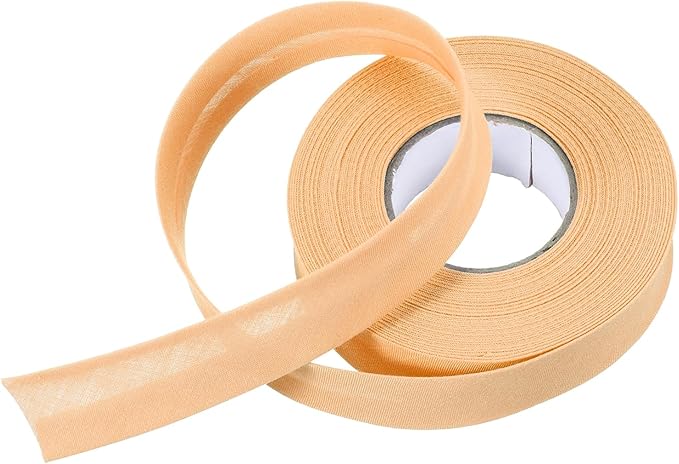 MECCANIXITY 3/4 Inch Single Fold Bias Tape Polyester Continuous Bulk Bias Tape for Sewing, Seaming Quilting Hemming Binding Crafts (Light Orange 10 Yards)