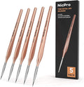 Nicpro Detail Paint Brushes 5 PCS Aesthetic Extra Fine Tip 000 Professional Miniature Painting Artist Set Round 3/0 for Micro Watercolor Oil Acrylic Craft Models Rock Army Paint by Number for Adult