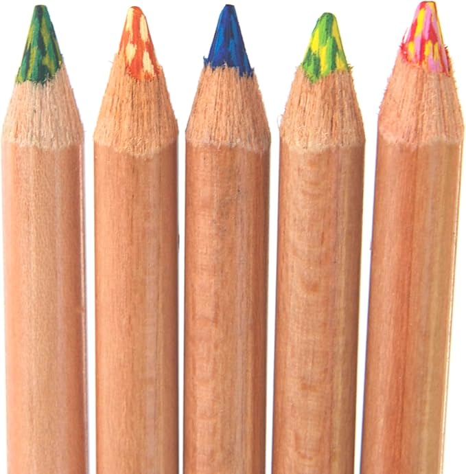 Koh-I-Noor Tri-Tone Multi-Colored Pencil Set, 24 Assorted Colors in Tin and Blister-Carded (FA33TIN24BC)