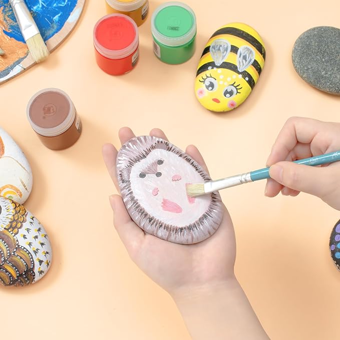 Simetufy 15 Pcs Large Rocks for Painting, 4-5 Inch River Rocks Painting Stones Smooth Flat Rocks for Painting, Natural Rocks to Paint for Arts DIY Crafts Kids Painters