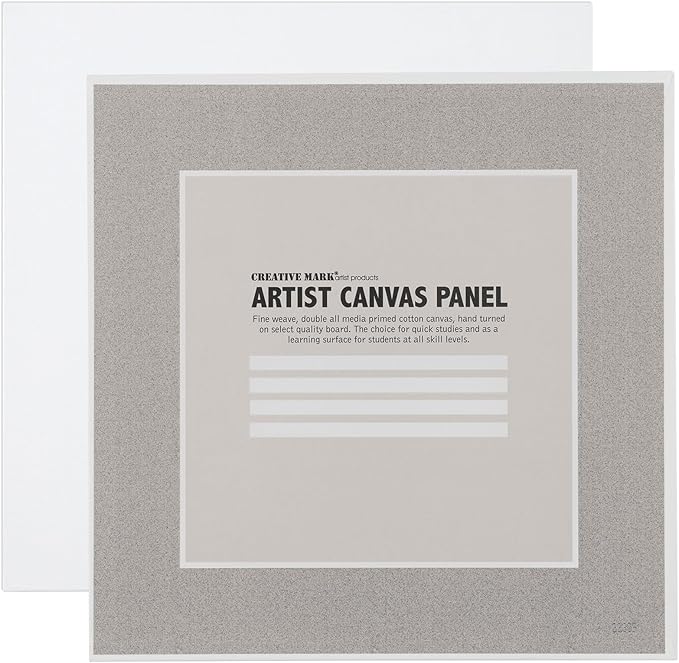 Creative Mark Cotton Canvas Panels 4x4" - 12 Pack - Professional Quality Fine Weave Acrylic Primed Artist Canvas Boards for Painting, Acrylics, Studios, & More