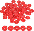 HARFINGTON 50pcs Sewing Button 28mm (1-1/8 Inch) 4 Holes Resin Thickened Round Crafting Replacement Buttons for Clothing DIY Crafts Decoration, Red