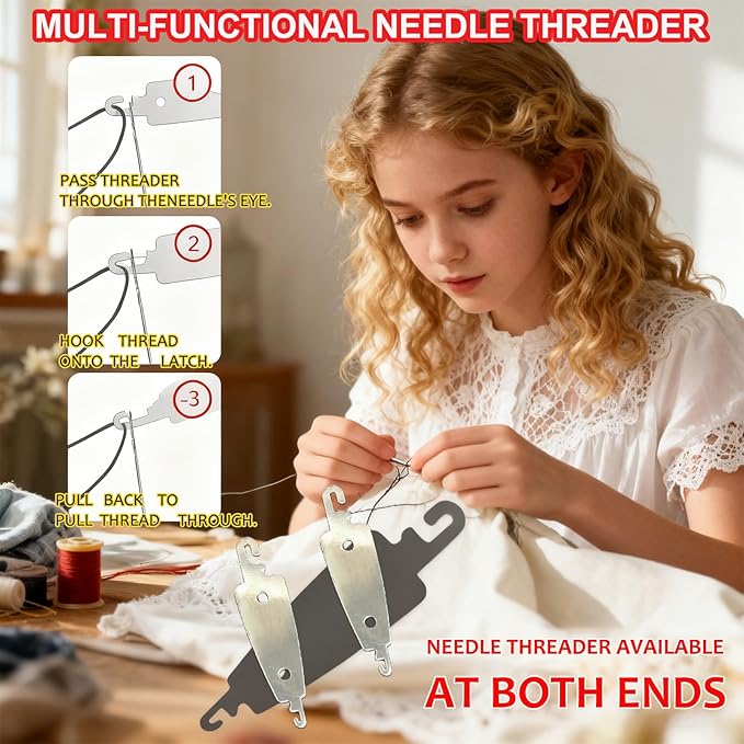 Stainless Steel Sewing Kit, 36-Piece Household Sewing Supplies with Needles, Threads, Scissors, Thimble for Home, Travel, and Emergency Repairs (Basic Hand Sewing Set)