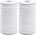 Coopay 60 Yards Length 3/8" Width Elastic Bands Flat Elastic Cord Rope Heavy Stretch Spool Knit for Sewing DIY Projects, Arts & Crafts, 2 Rolls, 30 Yards/Roll (White, 3/8 Inch)