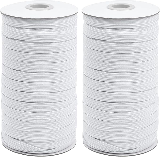 Coopay 60 Yards Length 3/8" Width Elastic Bands Flat Elastic Cord Rope Heavy Stretch Spool Knit for Sewing DIY Projects, Arts & Crafts, 2 Rolls, 30 Yards/Roll (White, 3/8 Inch)