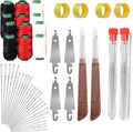 37PCS Big Eye Steel Sewing Needle Kit,Sewing Tool Set,Needles Thread Hand Repair Tools,Portable Sewing Working Kit for Beginners (2 Set*74PCS)