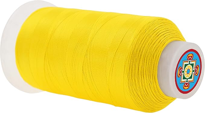 Mandala Crafts Yellow Heavy Duty Thread - 1500 Yds Tex 70 Bonded Polyester Threads for Sewing Drapery, Jeans, Leather, Hair, Outdoor Marine Upholstery
