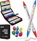 72 Colors Acrylic Paint Pens, Dual Tip Acrylic Paint Markers for Paper, Wood, Canvas, Stone, Rock Painting, Glass, Fabric, DIY, Ceramic, Art Supplies for Adults Drawing (Dot + Fine)