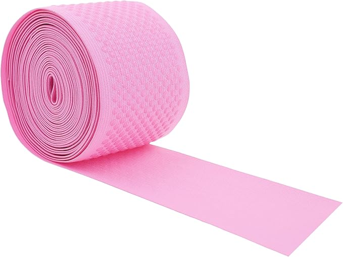 Mandala Crafts 3 Inch Elastic Silicone Gripper Tape for Clothing - 5 Yds Dotted Non Slip Elastic Band for Sewing - Pink Silicone Flat Fabric Stretchy Ribbon Straps
