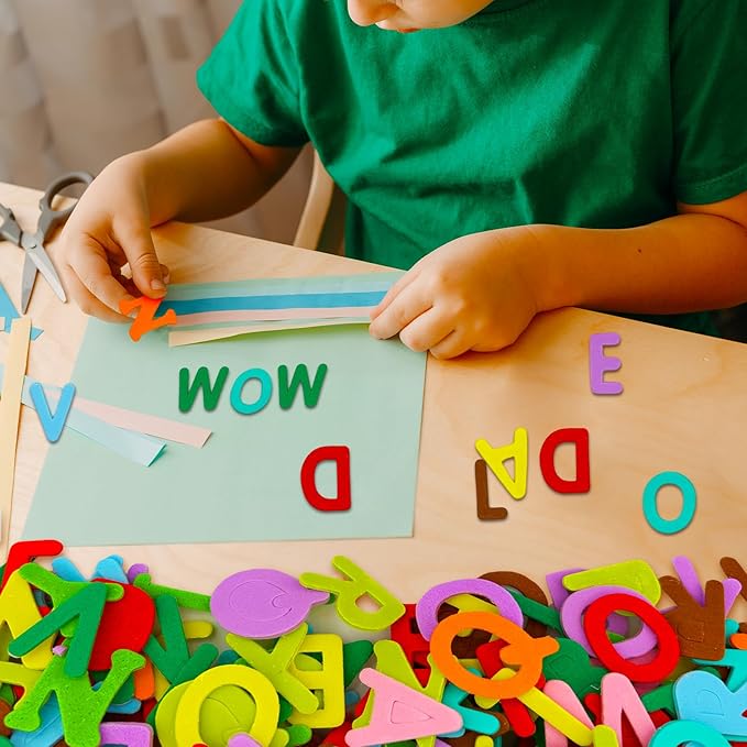930 pcs Alphabet Letters Foam Stickers,2 sizes-12 Colors Self Adhesive A-Z Alphabet Stickers Craft Supplies for Kids DIY Spell Decorations