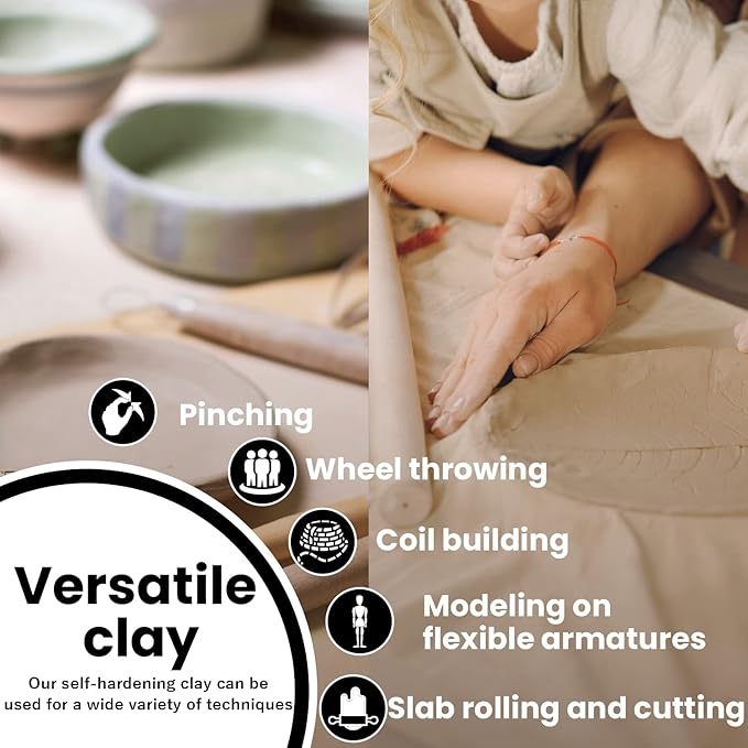 Old Potters Air Dry Modeling Clay, 25 lbs, All Natural Modeling Clay. Ideal for Beginners and Advanced Sculptors. 25 lbs.