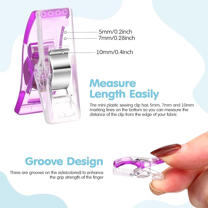 Beeveer 600 Sewing Clips Quilting Supplies Multipurpose Plastic Fabric Clips Assorted Colors for Sewing Quilting Binding Crafts
