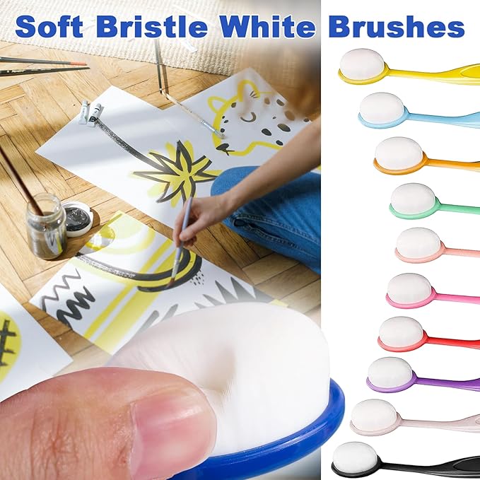 10 PCS Ink Blending Brushes for Card Making Supplies, Color Coded Handles Blender Brushes for Stamping Scrapbooking Stencil Brush, Craft Blending Brush, Distress Ink Blending Tool
