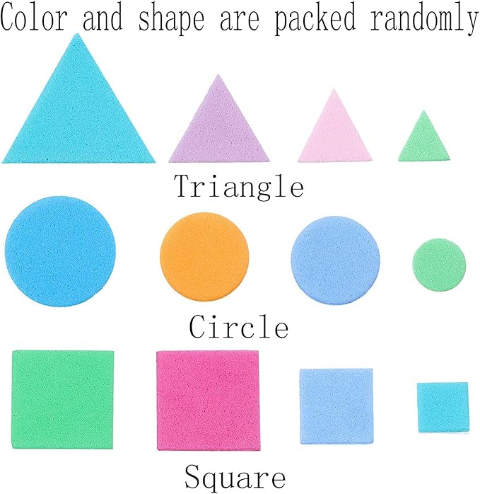 Sumind 1000 Pieces Foam Shape Stickers Self Adhesive Felt Shape for Kids Crafts Mini Arts and Crafts Geometric Foam Stickers Preschool Assorted Colors (Circle, Square, Triangle)