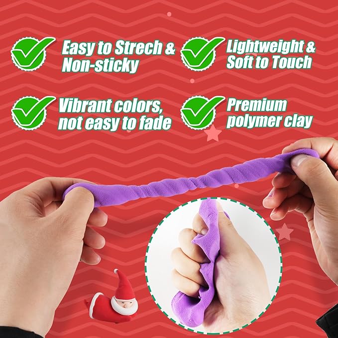 Christmas Air Dry Modeling Clay for Kids, Polymer Clay Kit Super Light & Soft DIY Play Dough Animals Crafts Set, Creatibles Art and Crafts Christmas Gifts for Beginners Kids Boys Girls