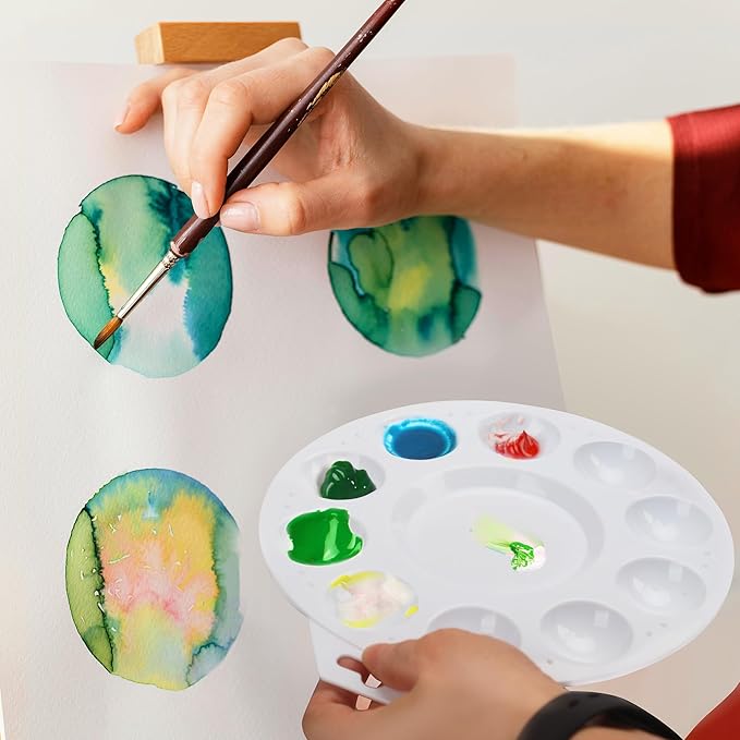 Paint Tray Palettes, Plastic Paint Pallets with Hanging Hole for Children or Students to Paints on School Project, Art Class or Have a Birthday Painting Party -12pcs