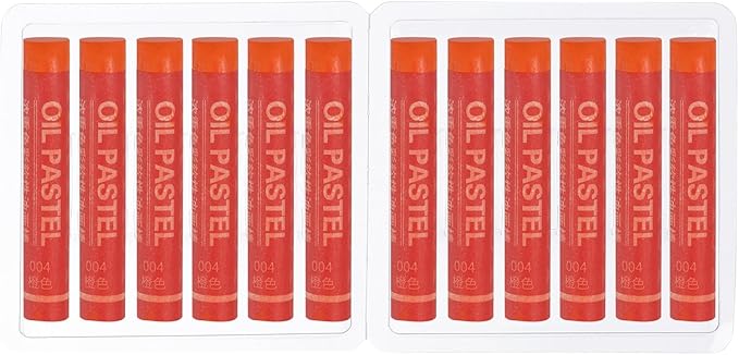 PATIKIL Orange Oil Pastels, 12Pcs Soft Oil Crayons Creamy Pastels Stick Art Supplies for Art Painting Drawing Blending Graffiti for Artists Beginners