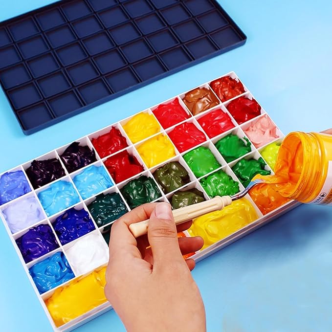 12 Twelve-Cell Paint Box Distribution Box Airtight Paint Palette Box Watercolor Palette with Rubber Cover for Watercolor Paint Saver Art Gouache Acrylic Graffiti Paint
