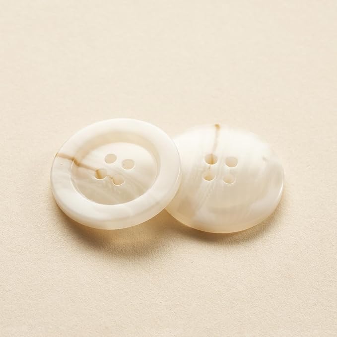 Sewing Buttons - Craft Buttons, 5 Sizes of 100 Pcs Versatile Buttons for Sewing, DIY Projects and Holiday Decoration (Off-White)