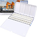 MYARTOOL Empty Watercolor Palette, Purple Empty Watercolor Tin Palette Paint Case with 48 PCS Empty Half Pans for DIY Travel Watercolor Palette, Acrylic and Oil Painting