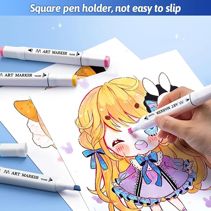 Tommax 130-Color Alcohol-Based Dual-Tip Art Markers Set | Vibrant Blendable Sketch Pens for Kids, Adults & Artists – Ideal for Coloring Books, Sketching, Drawing & DIY Projects