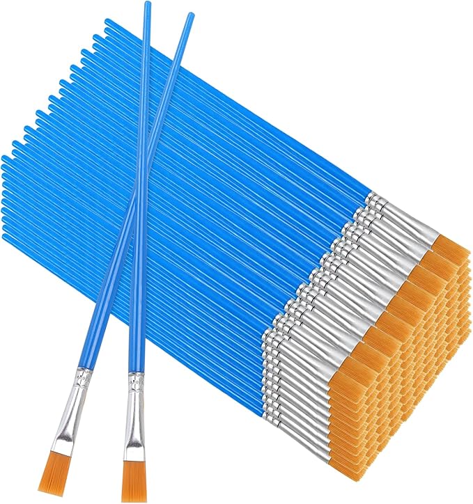400 Pack Small Paint Brushes, 1/4 inch Flat Tip Nylon Hair Paint Brushes for Acrylic, Crafts, Watercolor