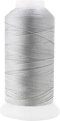 Mandala Crafts Silver Heavy Duty Thread - 1500 Yds Tex 70 Bonded Polyester Threads for Sewing Drapery, Jeans, Leather, Hair, Outdoor Marine Upholstery