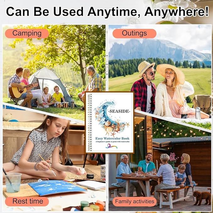 Workbooks Coloring Book Beginner Friendly Painting Kit Easy Nature Scenes Painting Set Art Crafts for Creative Exploration Gift for Adults Teens (The Fall, Without Palette)