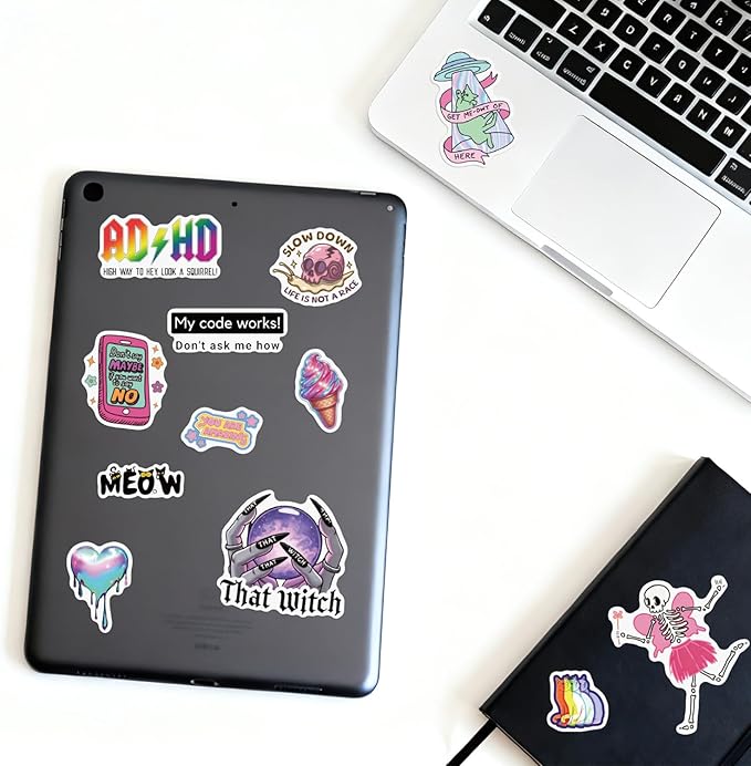 270+ PCS Funny Holographic Stickers for Adults, Waterproof Vinyl Sarcastic Meme Decals for Laptop, Water Bottle, Phone, Kindle, Journal, Scrapbook, Bumper, Skateboard, Luggage, No Repeats Accessories