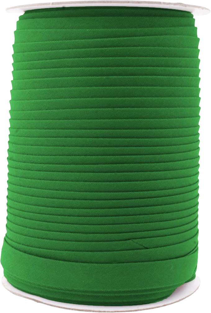 Mandala Crafts 55 Yards 1/2 Inch Dark Green Double Fold Bias Tape for Sewing - Bias Binding Tape for Quilting Binding, Hemming, Seam, and Fabric Piping