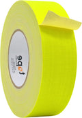 WOD GTC12 Gaffer Tape, Fluorescent Yellow Low Gloss Finish Film, 4 inch x 60 ft. Residue Free, Non Reflective Cloth Fabric, Secure Cords, Water Resistant, Photography, Filming Backdrop, Production