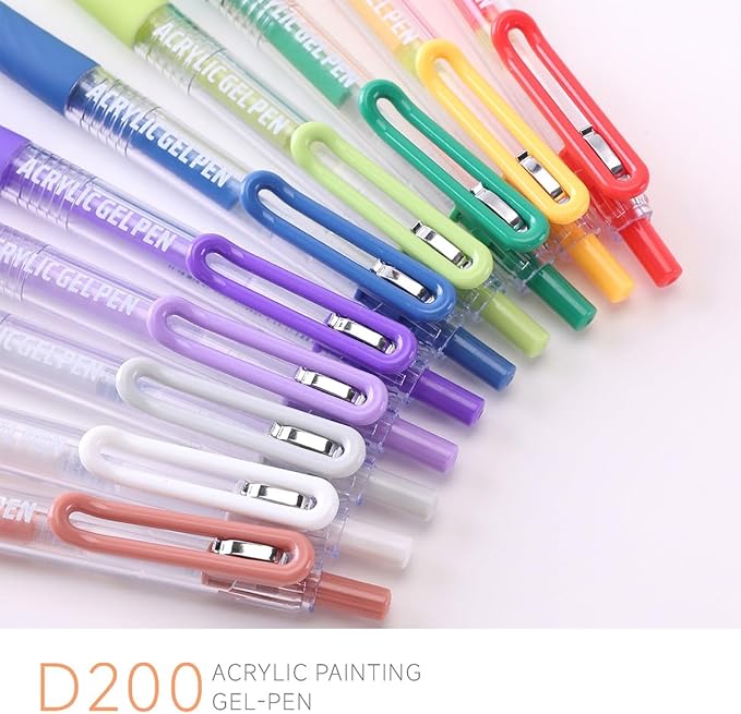 90 Pcs Acrylic Gel Pens 0.7mm Quick Dry Colorful Fine Point Smooth Writing Ballpoint, for Adult Coloring, Black Paper, Drawing, Journaling, Note Taking