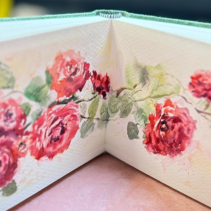 SEMLEART Small Watercolor Sketchbook Journal,(4x6) 42 Sheets, Mini Sketch pad，Mixed Media Journal with 140lb/300g， Cold Press Cotton Paper, Portable Travel Notebook for Drawing & Sketching