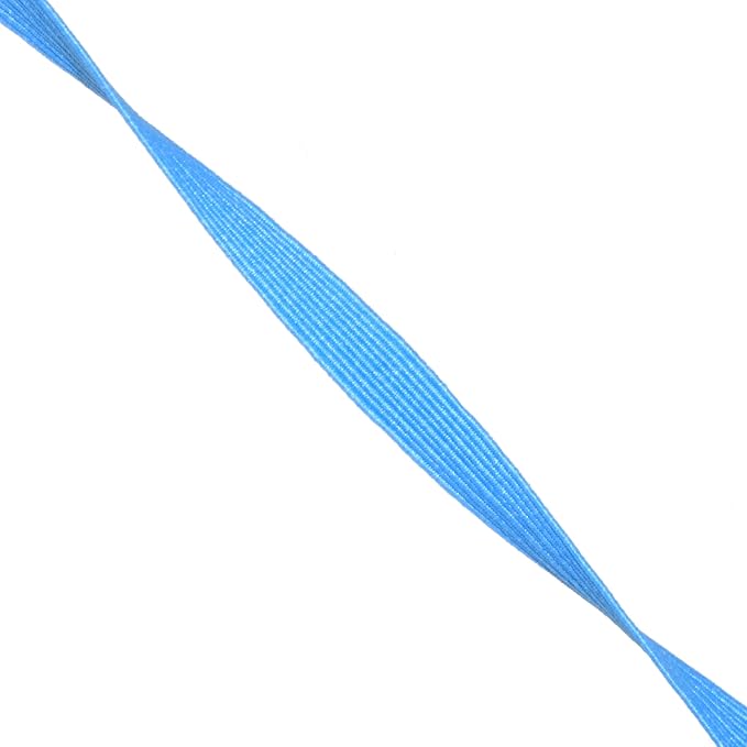 Mandala Crafts 10mm 50 Yds Roll of Sky Blue Elastic Bands for Sewing - 3/8 Flat Elastics Cord - 3 8 Inch Braided Stretch Straps for Crafting