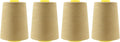 Mandala Crafts 4 Pack of Serger Threads Cones Spools - 20S/2 24000 Yards Polyester Khaki Threads for Sergers Machine and Overlock Quilting Sewing Machine
